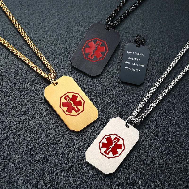 Medical Alert Dog Tag Necklace